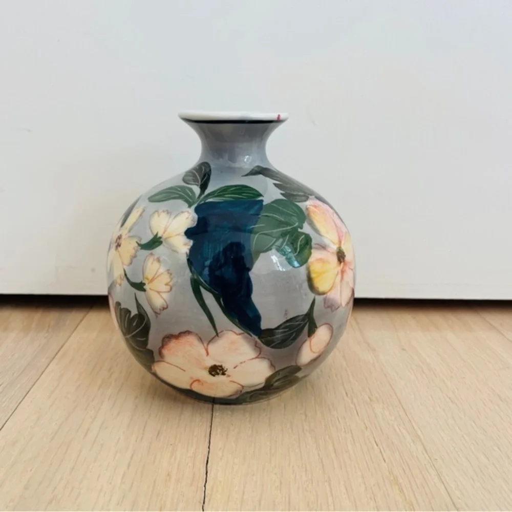 Vintage Andrea Sadek Floral Design Hand‎ Painted Small Vase 5